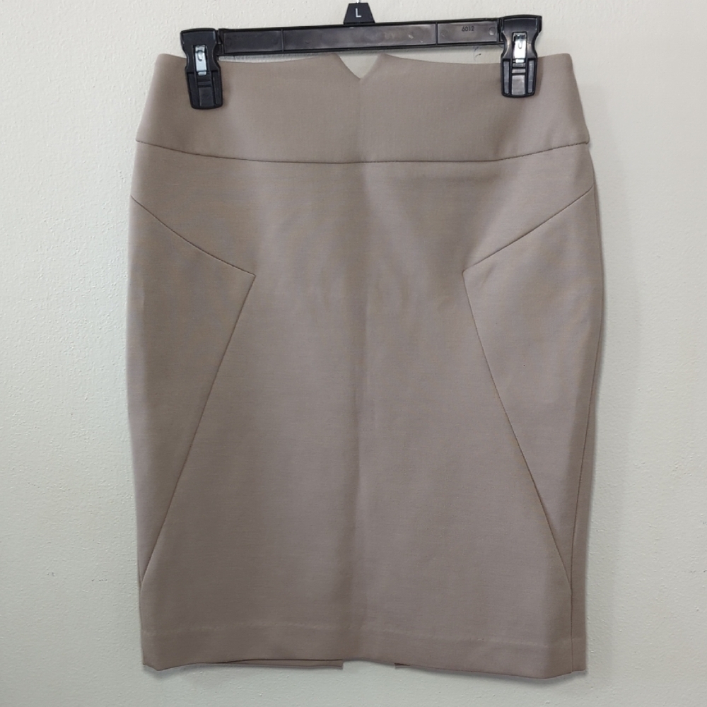 Adrienne Vittadini Pencil Skirt Tan Business Casual Stretch Women's Size 4